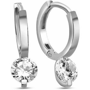dKeniz Paar Creolen »925/- Sterling Silber Solitär«