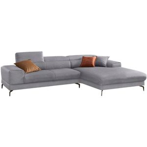 W.SCHILLIG Ecksofa »piedroo, Designsofa mit tollem Sitzkomfort, elegant und bequem, L-Form«, Kopfteilverstellung, wahlweise mit Sitztiefenverstellung, Breite 303cm