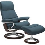 Stressless® Relaxsessel »View«, (Set, Relaxsessel mit Hocker), mit Signature Base, Größe M,Gestell Braun