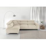 3C Candy Ecksofa »Greve Sofa immer mit manuelle Kopfteilverstellungen, modern, elegant«, wahlweise motorischer Sitzvorzug, bequem und zeitlos, L-Form