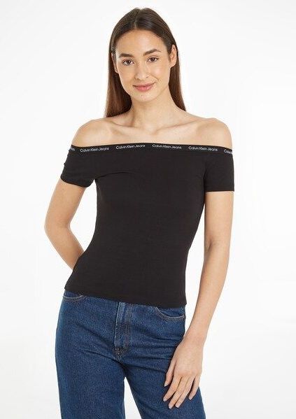 Calvin Klein Jeans T-Shirt »LOGO ELASTIC BARDOT TOP«, mit Logoschriftzug