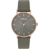 s.Oliver Quarzuhr »2033488«, Armbanduhr, Damenuhr, analog, Lederarmband
