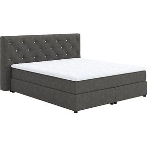 COTTA Boxspringbett »Castle«, mit Strasssteinen im Kopfteil, inkl. Topper