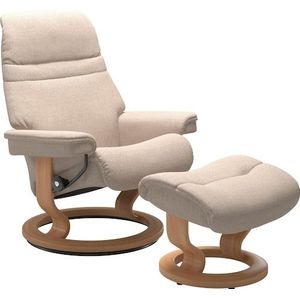 Stressless® Relaxsessel »Sunrise«, (Set, Relaxsessel mit Hocker), mit Classic Base, Größe S, Gestell Eiche
