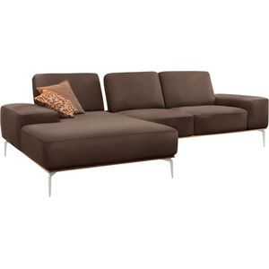 W.SCHILLIG Ecksofa »run, Designsofa mit tollem Sitzkomfort, L-Form«, mit elegantem Holzsockel, Füße in Chrom glänzend, Breite 279 cm