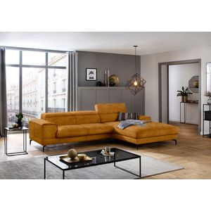 W.SCHILLIG Ecksofa »piedroo, Designsofa mit tollem Sitzkomfort, L-Form«, Kopfteilverstellung, wahlweise mit Sitztiefenverstellung, Breite 303cm