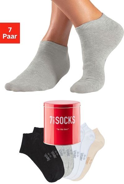 Bench. Sneakersocken, (Dose, 7 Paar), verpackt in der Dose