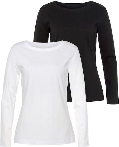 Vivance Langarmshirt »aus reiner Baumwolle«, (2er-Pack), aus leicht wärmender Interlock-Qualität