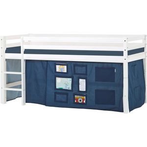 Hoppekids Hochbett »ECO Dream, Kinderbett, Spielbett, Halbhohes Bett aus Massivholz«, inkl. Vorhang-Set Creator, Bettgröße & Matratze wählbar