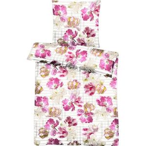 APELT Bettwäsche »Nelly«, elegante Papageientulpe und modernes Aquarellkaro