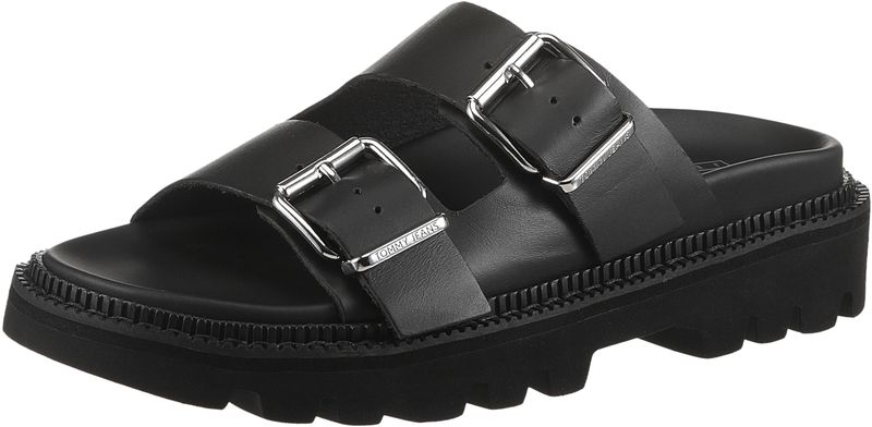 Tommy Jeans Pantolette »TJW DOUBLE STRAP SANDAL«, Plateau, Sommerschuh, Schlüpfschuh mit zwei verstellbaren Schnallen