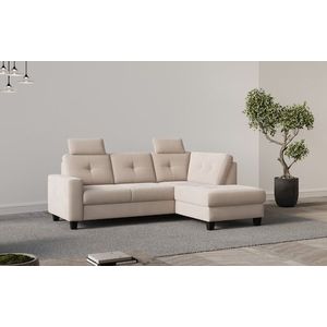 Places of Style Ecksofa »Varese«, Kreuznaht in beige