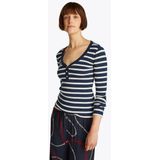 Tommy Hilfiger Langarmshirt »SLIM HENLEY GB SCOOP-NK LS«, mit Rippenstruktur, mit Metalllabel