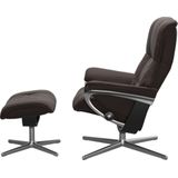 Stressless® Relaxsessel »Mayfair«, (Set, Relaxsessel mit Hocker), mit Hocker, mit Cross Base, Größe S, M & L, Holzakzent Schwarz