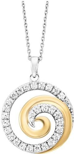 Julie Julsen Kette mit Anhänger »925/- Sterling Silber rhodiniert/vergoldet rund mit 31 Zirkonia«