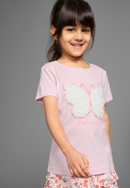KangaROOS T-Shirt »Aufwendige Schmetterling-Applikation«, T-Shirt mit aufwendiger 3D-Applikation
