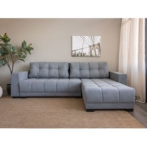 INOSIGN Ecksofa »Langston Schlafsofa, Liegefläche 240 x 140, Struktur fein«, inkl. loser Ruckenkissen, Recamiere beidseitig montierbar, Bettkasten
