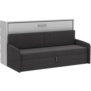 Eenpersoons bedkast met bank Antraciet Koudschuim matras HR60 - tot 120 KG