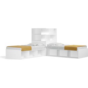 Bedkast Hoek twee bedden Polyether matras SG 40 - tot 80 KG