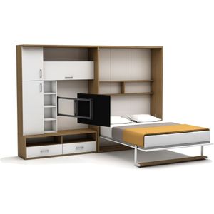 Tweepersoons bedkast Saloon 140 x 190 cm Koudschuim matras HR60 - tot 120 KG