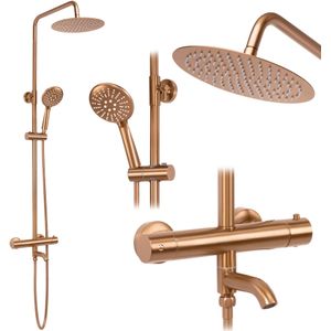REA Koperen regendouche set - thermostaat - modern design