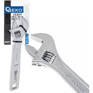 GEKO Verstelbare moersleutel - 26 mm bek - CRV staal - 200 mm - ergonomisch ontwerp