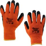 GEKO Winterhandschoenen - Latex Coating - Slijtvast - Maat 8 - Oranje - 12 stuks