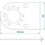 Pro Plus Stekkerdooshouder - Metaal 12 x 8 cm - Zwart - Geschikt voor 7 en 13 Polige Stekkerdoos - blister