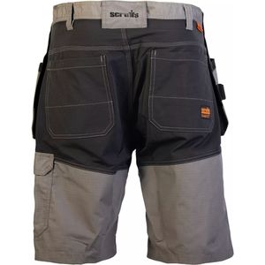 Scruffs werkshort met holsterzakken - polykatoen - rekbaar en scheurvast, met cargozakken - maat 44 - donkergrijs - voor bouw