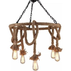 TooLight Hanglamp Rope APP677-5CP - E27 - 5 Lichtpunten - Zwart