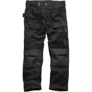 Scruffs werkbroek polyester/katoen 250 g/m2- kniezakken, cargozak en verstevigde naden - maat 56 K, zwart - bouw en installatie