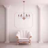 TooLight APP1081-6CP Hanglamp - E14 - 6 Lichtpunten - Rosé Goud