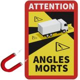 Pro Plus Magneetsticker - "Attention Angles Morts " - 17 x 25 cm - t.b.v. Dodehoek Vrachtwagen