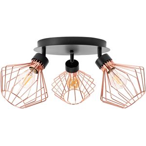 TooLight Plafondlamp APP536-3C - E27 - 3 Lichtpunten - Zwart/Rosé Goud