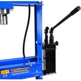GEKO Hydraulische werkplaatspers - 20 ton - 2-snelheden handpomp - verstelbare werkhoogte - drukmeter inbegrepen