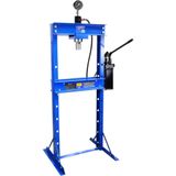 GEKO Hydraulische werkplaatspers - 20 ton - 2-snelheden handpomp - verstelbare werkhoogte - drukmeter inbegrepen