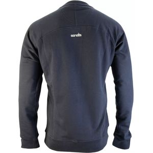 Scruffs Werktrui - katoen 80% en polyester 20% 320 g/m² - ademend met ritszakken - maat L - marineblauw - voor bouw en klus