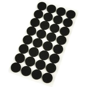 GEKO Zelfklevende viltschijven - Geluiddempend - 17 mm - 32 stuks - Zwart