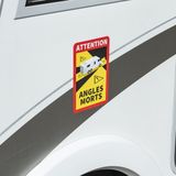 Pro Plus Sticker - "Attention Angles Morts " - 17 x 25 cm - t.b.v. Dodehoek Camper