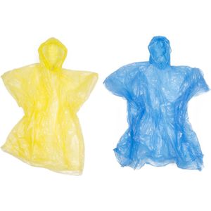 Benson Wegwerp Poncho - Transparant - 30 stuks - Geel & Blauw