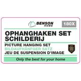 Benson Ophanghaken set - 180-delig - Inclusief fotohangers en koepelspijkers - Assortiment box