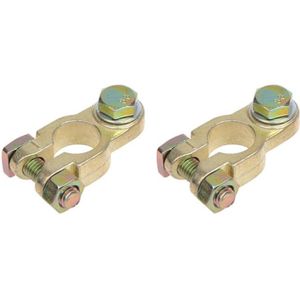 ProPlus Accupoolklem Set - M10 Bout - Goudkleurig - Messing - Voor Min en Plus Pool