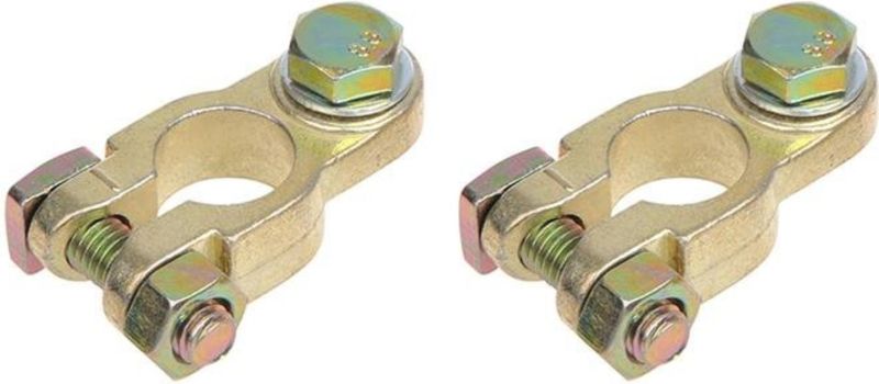 ProPlus Accupoolklem Set - M10 Bout - Goudkleurig - Messing - Voor Min en Plus Pool