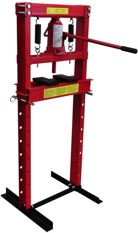 Benson - Hydraulische Garagepers - Rood - 12 Ton - Verstelbaar Werkvlak - Massieve Constructie