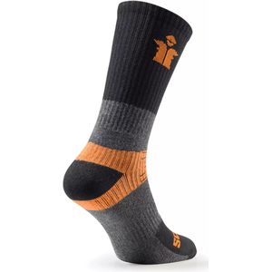 Scruffs Werksokken - katoenmix - zachte zool, versterkte hiel/teen - maat 44-48 - zwart/grijs - 3 paar - werkschoenen en laarzen