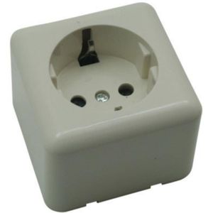 Benson Wandcontactdoos - 1-voudig - Opbouw - Randaarde - Wit