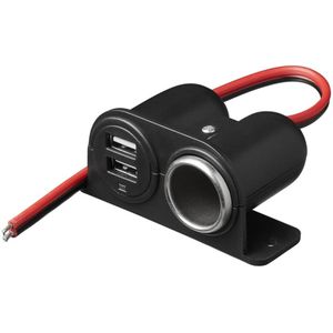 Pro Plus Opbouw - Sigarettenaanstekerdoos en 2 x USB 12 Volt en 24 Volt - blister