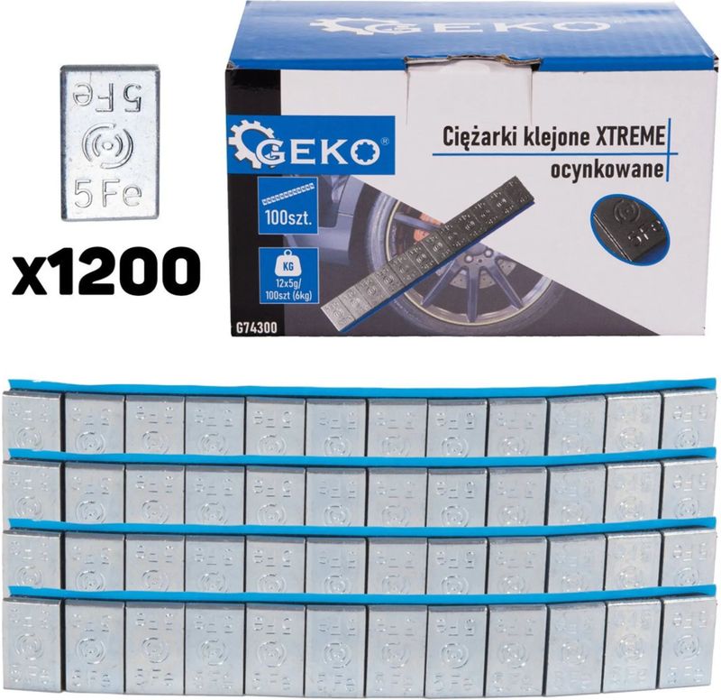 Plaklood - Gegalvaniseerd - 12x5 gram - 100 Strips - 1200 Stuks - Totaalgewicht 6 kg