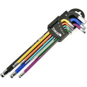 Tvardy - 9-delige Inbussleutelset - S2-staal - Lange Arm