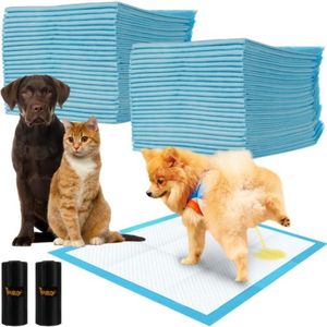 Purlov 50-Pack Absorberende Onderleggers  Poepzakjes: Hygiëne voor Huisdieren